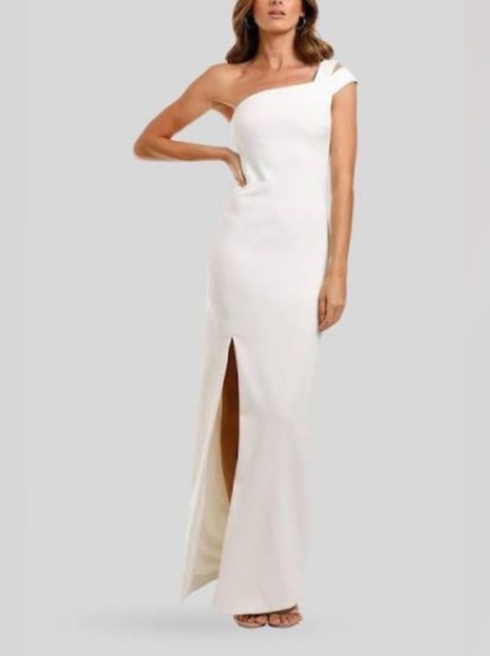 NEW Likely Maxson One Shoulder Gown Dress in White Size 8